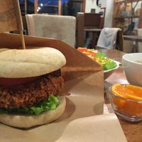 crispy veggie burger at Simme in Ise