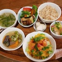 Soy meat vege fried "chicken" in black vineger saute at Simme in Ise