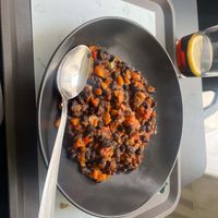 Chili vegano de Azukis  at La Cuchara Veggie in A Coruna