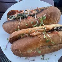 Veg eggplant parm (came with roasted red peppers inside)   at The New Dodge's Market in Elmer