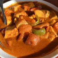 Yellow curry-no fish sauce-steamed tofu   at Thai Tanium in Gaithersburg