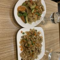 😋 rice with fake ham and vegetables   at Vege Saveurs in Paris