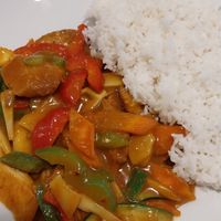 Vegan pork satay at Vege Saveurs in Paris