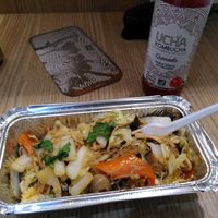 This was one of the stews with tofu, glasnoodles and lots of different mushrooms. at Vege Saveurs in Paris