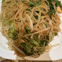 Stir fry “ham” & tofu noodles  at Vege Saveurs in Paris