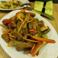 Black pepper mock "beef" at Vege Saveurs in Paris