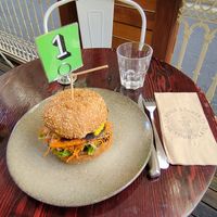 Tofu pumpkin burger at Veggie Vie in Adelaide