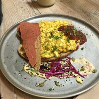 Scrambled tofu  at Veggie Vie in Adelaide