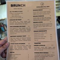 Menu at Veggie Vie in Adelaide