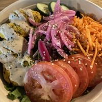 Falafel bowl (vegan and gluten free)  at Thrive Juice Bar and Kitchen in Bar Harbor