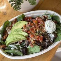 Vegan Burrito Bowl  at Thrive Juice Bar and Kitchen in Bar Harbor