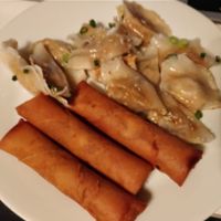Takeout spring rolls with dumplings at Wei's Noodle House in Ottawa