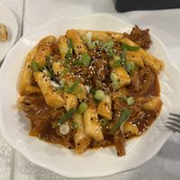 Vegan Tteok-Bokki with Chicken  at Wei's Noodle House in Ottawa