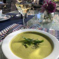 Asparagus soup  at Paper Dosa in Santa Fe