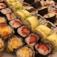 Vegan sushi platter (close up) at Teppan in Porto