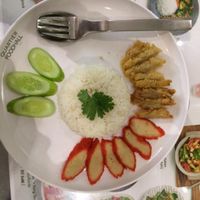 rice and mock meat at Walee - EM Quartier in Bangkok