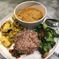 Rice with 3 dishes came to Tb95 - was really good! at Walee - EM Quartier in Bangkok