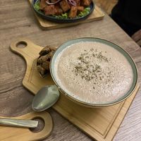 Cream of mushroom soup   at Kiwi Vegan Cafe in Tbilisi