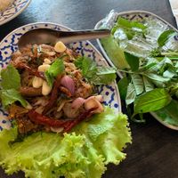 Larb hed. Mushroom leg salad. Really great at Baan Ying in Samut Prakan