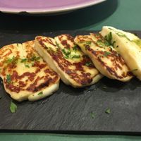 haloumi cheese.  at Casa Griega in Barcelona