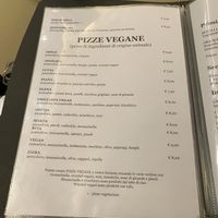 Menu vegan at Pizzeria Gardesana in Bussolengo