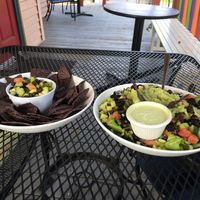 Black bean salsa app and salad at Wild Alchemy in Wallingford