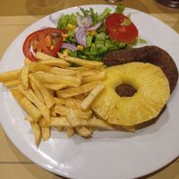 Alheira de setas (cogumelos) at Francesinhas Al Forno da Baixa in Porto