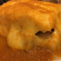 Curry Seitan Francesinha at Francesinhas Al Forno da Baixa in Porto