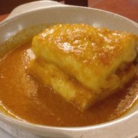 Francesinha curry at Francesinhas Al Forno da Baixa in Porto