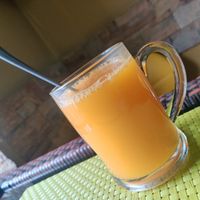 Nice fruit drink at Bosco Verde Italian Vegan Restaurant in Ulaanbaatar