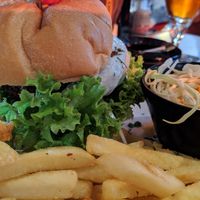 Burger at La Plage in St Julians