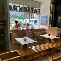 Inside and outside seating   at Airtime Cafe in Lauterbrunnen