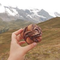 Cinnamon bun   at Airtime Cafe in Lauterbrunnen