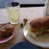 Fancy vegan sandwich. at Airtime Cafe in Lauterbrunnen