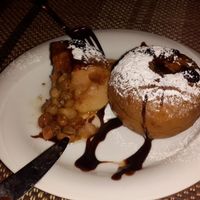 Vegan dessert!!! Baked apple filled with raisins and lemon at Crama Calul Balan in Targu Mures