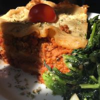 Vegan lasagne  at Cantina LX in Lisbon