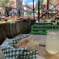 Traditional falafel sandwich  at Panthere Verte - St. Denis in Montreal
