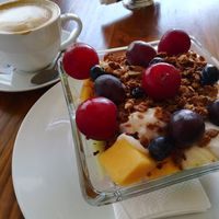 Vegan breakfast combo (+orange juice) at Fruzion in Paracas