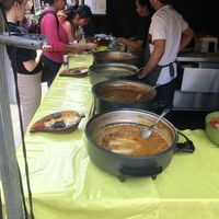 Pictured is the food at the stand  at Ethiopiques - South Bank in South East London