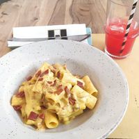 Awesome vegan carbonara at Buddy VEGGY in Rome