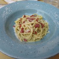 Pasta carbonara vegana at Buddy VEGGY in Rome