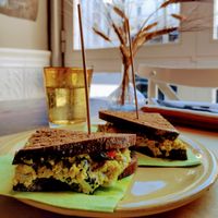 Breakfast tofu scramble sandwich. at Buddy VEGGY in Rome