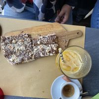 Pizzetta con crema alla nocciola veg + estratto  at Buddy VEGGY in Rome