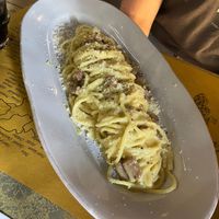 Carbonara (Al denté, peppery, wholesome dish) at Buddy VEGGY in Rome