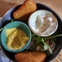 Half of the chicken nugget starter at Buddy VEGGY in Rome