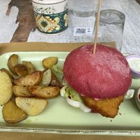 vegan chicken burger  at Buddy VEGGY in Rome