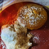 Carrot cake and cream at Buddy VEGGY in Rome