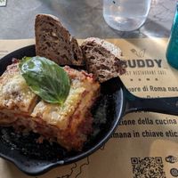 Vegan lasagna at Buddy VEGGY in Rome