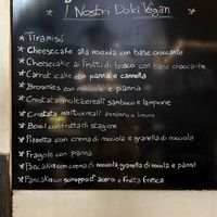 Dessert menu on the wall  at Buddy VEGGY in Rome