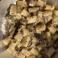 Pasta with mushrooms and vegan sausage   at Buddy VEGGY in Rome